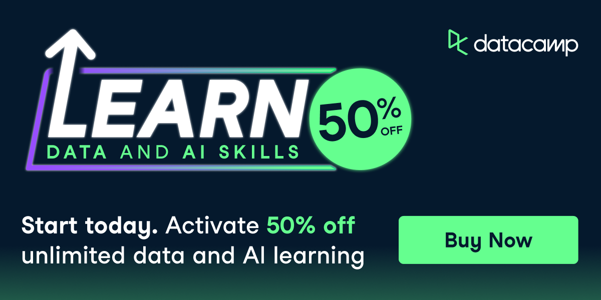 Data Camp Learn -50% Offer May June 2024