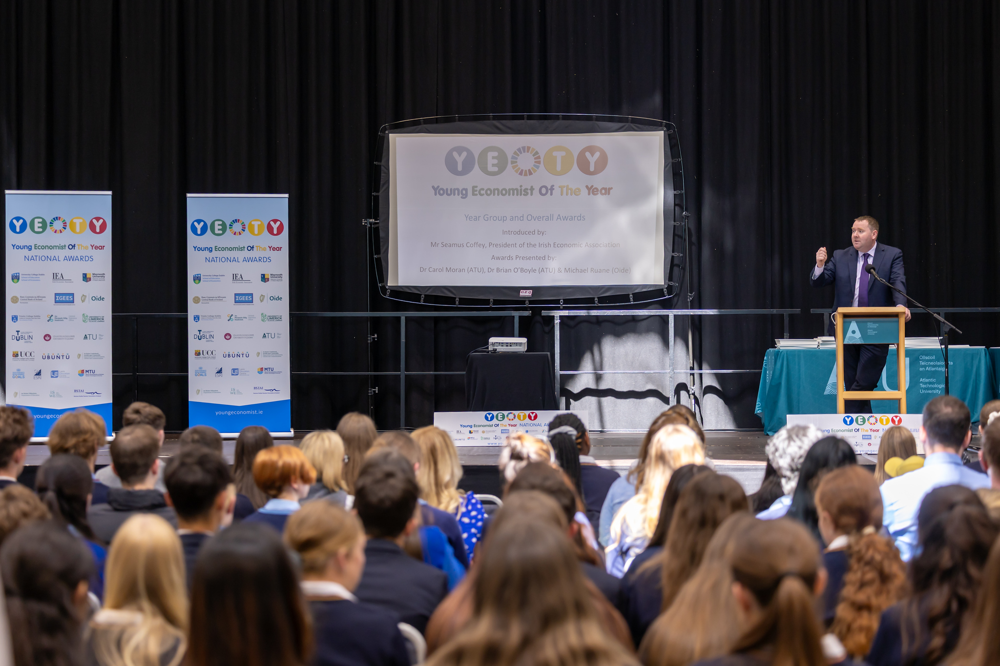 Seamus Coffey, Irish Economic Association, at the YEOTY Awards 2025