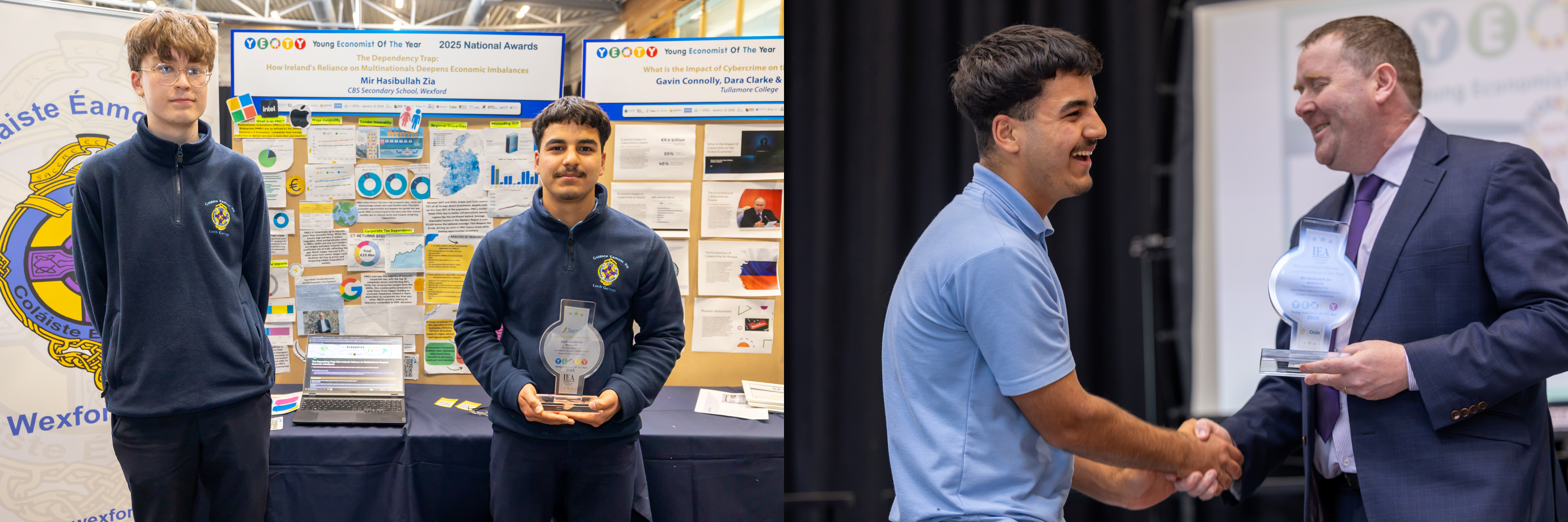 YEOTY Award Winners Daniel Dillon and Mir Hasibullah Zia / Seamus Coffey presenting the award