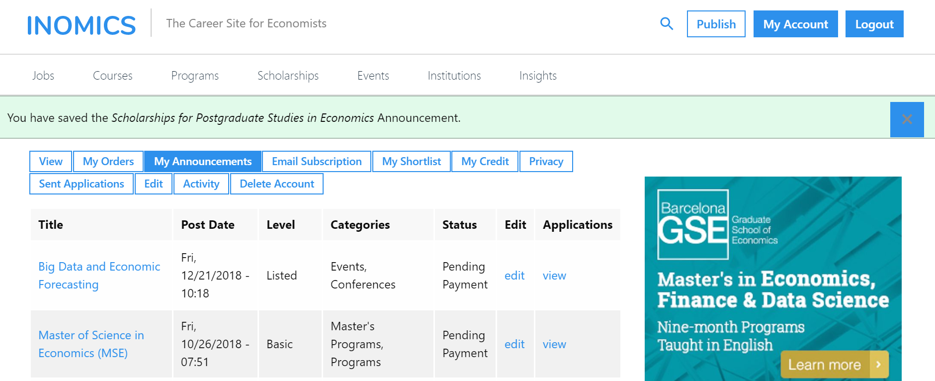 Confirmation Updated Announcement INOMICS