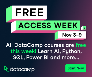 Datacamp Free Access Week - 3 to 9 November 2025