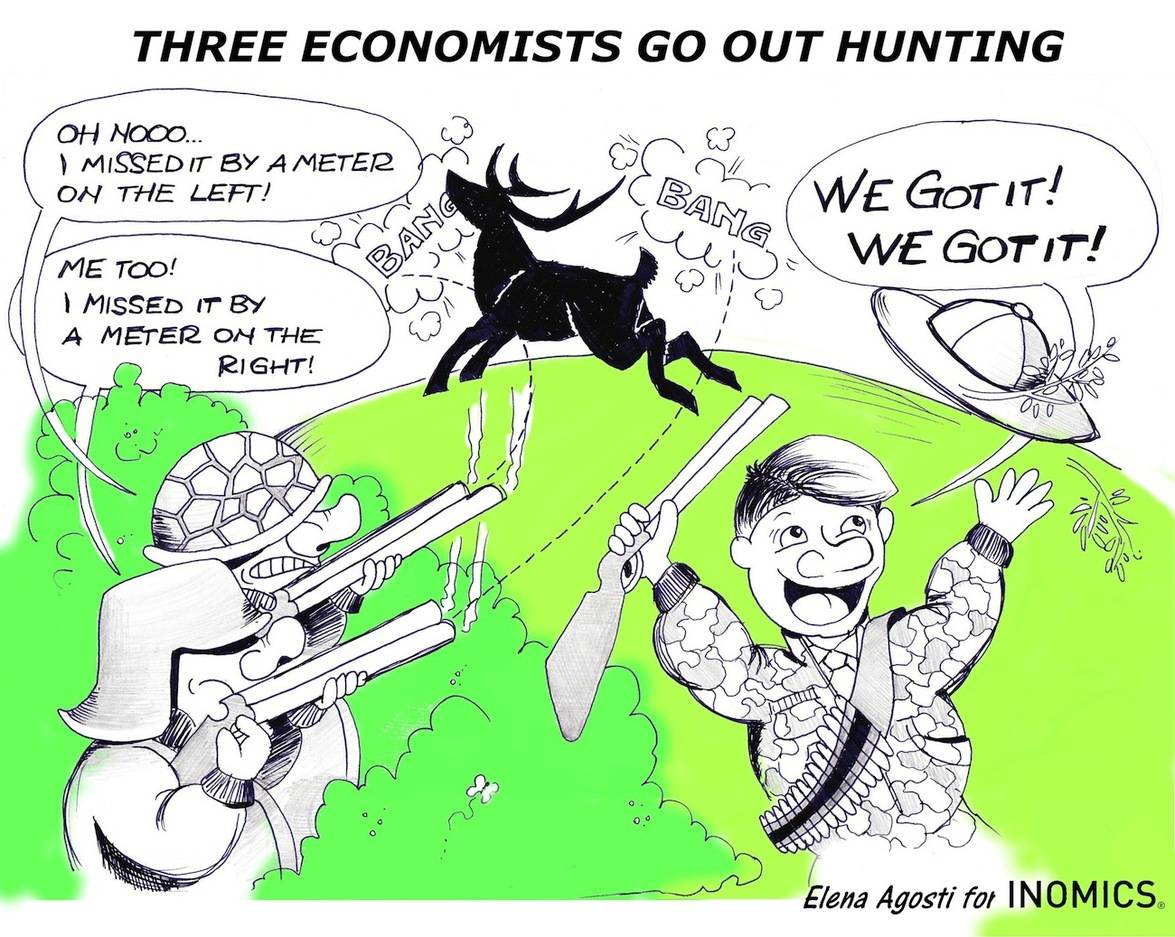 
          Three Economists Go Hunting
  
