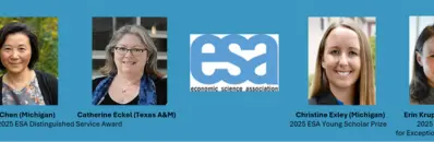 Economic Science Association Announces 2025 Award Winners and Fellows
